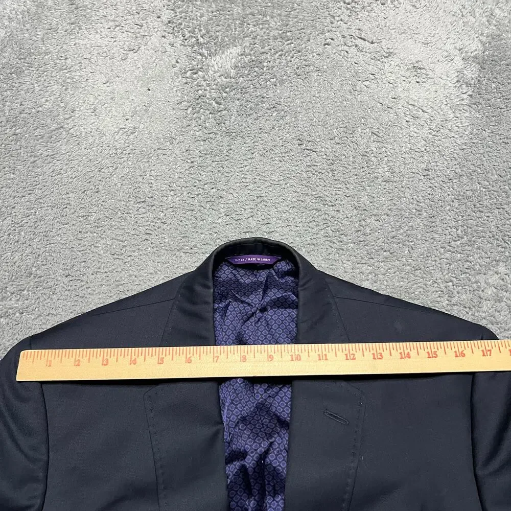 TED BAKER Endurance Blazer Mens 42 Navy Wool Sport Coat Jacket Pick Stitching
